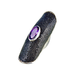 Dragon Scale Armor Ring with Amethyst