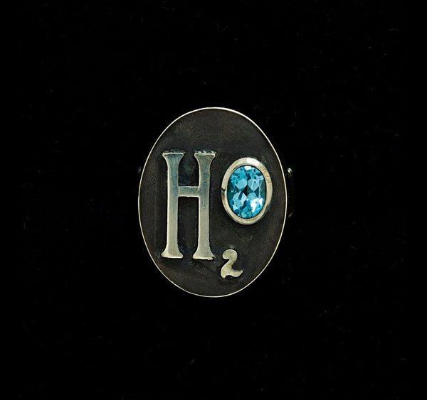 Aquarius H20 Ring with Blue Topaz Gemstone