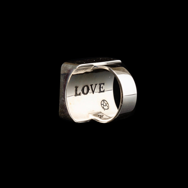 Ring engraved with LOVE inside