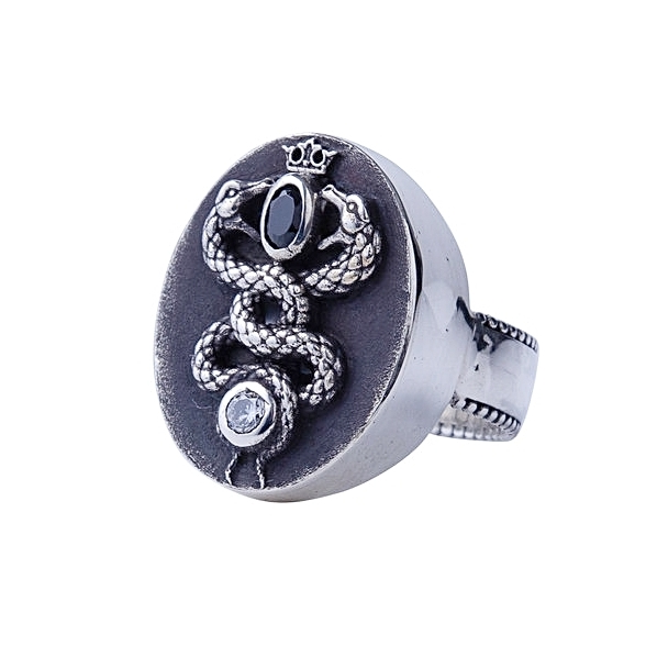 Gemini Ring with Spinel and Zircon Gemstones